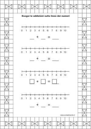 Classe Prima Matematica Addizioni Sulla Linea Dei Numeri Fino Al 10