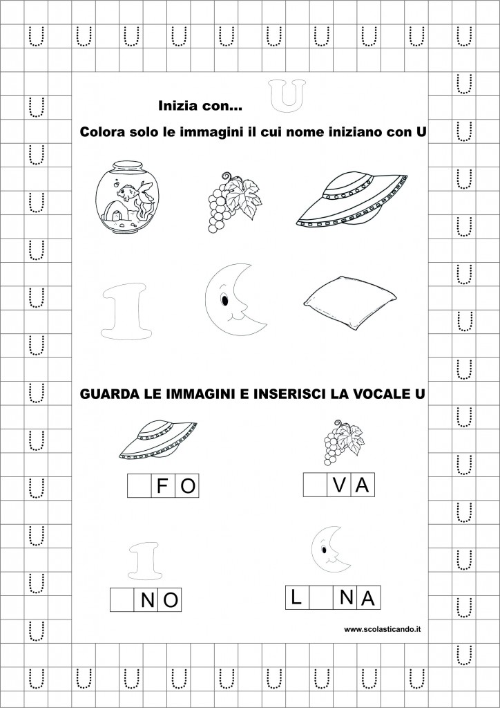 Classe Prima Italiano La Vocale U Schede Didattiche Da Scaricare