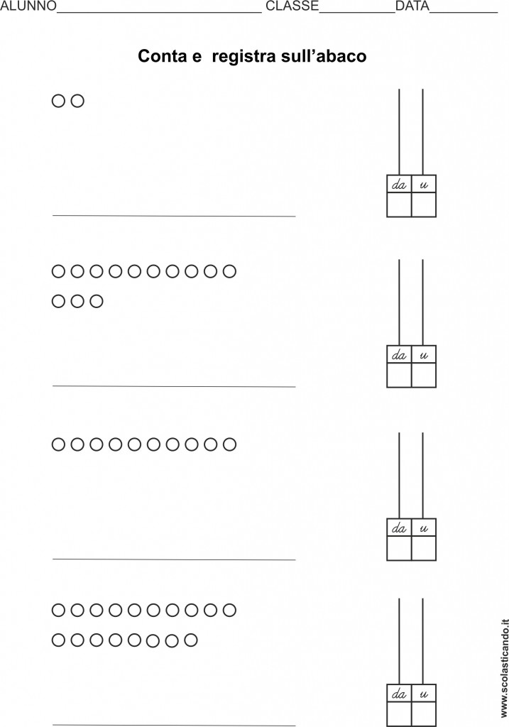 Classe Prima Matematica Decine E Numeri Sullabaco Entro Il