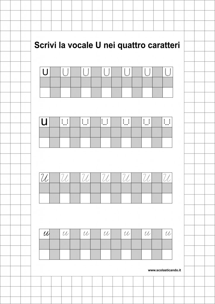 Classe Prima Italiano La Vocale U Schede Didattiche Da Scaricare Scolasticando It