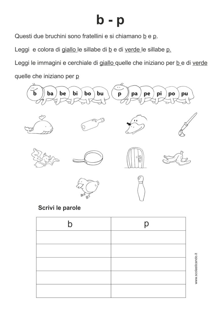 Classe Prima: Italiano, Suoni Simili. - Scolasticando.it